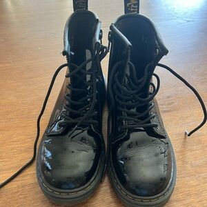 Doc martens black lace up boots size 1 youth